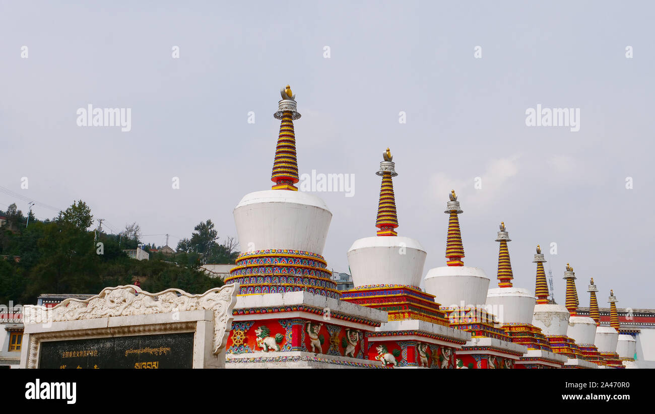 Monastero di Kumbum, Ta'er un tempio del buddismo tibetano monastero nella contea di Huangzhong, Xining Qinghai in Cina. Foto Stock