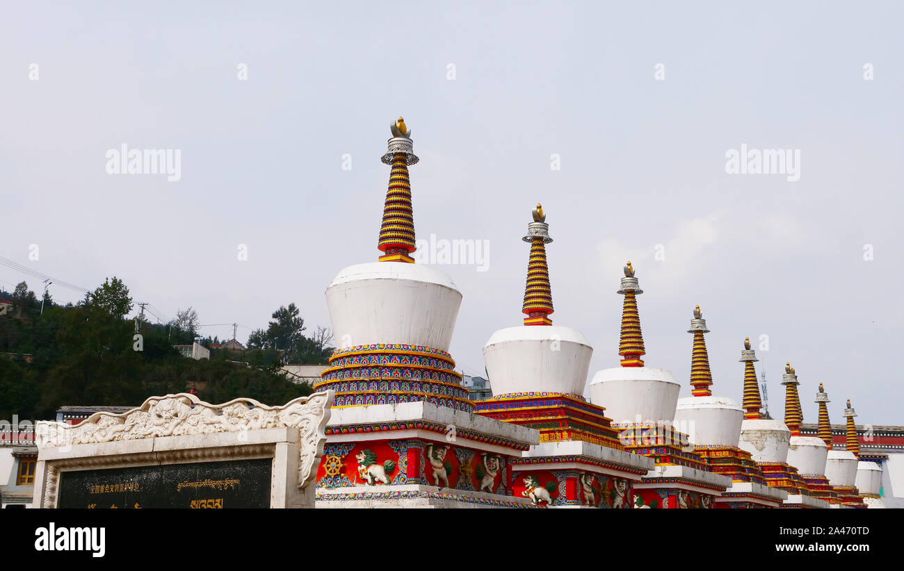 Monastero di Kumbum, Ta'er un tempio del buddismo tibetano monastero nella contea di Huangzhong, Xining Qinghai in Cina. Foto Stock
