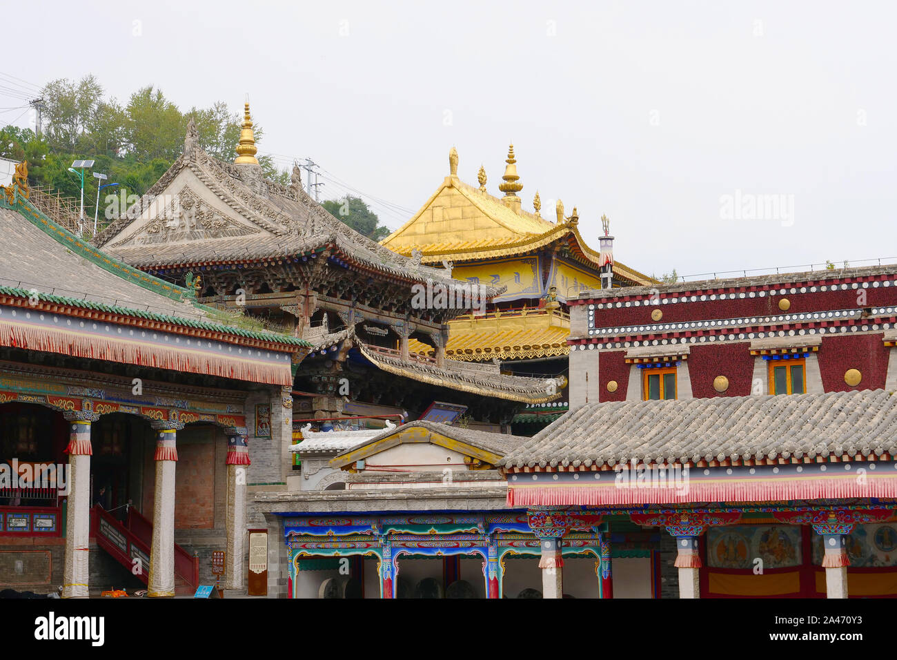Monastero di Kumbum, Ta'er un tempio del buddismo tibetano monastero nella contea di Huangzhong, Xining Qinghai in Cina. Foto Stock