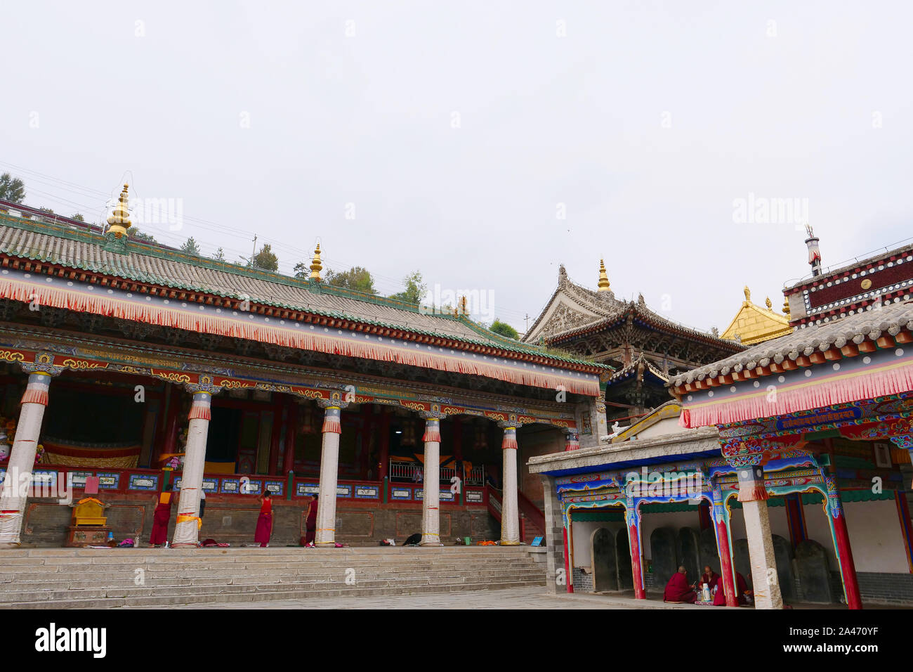 Monastero di Kumbum, Ta'er un tempio del buddismo tibetano monastero nella contea di Huangzhong, Xining Qinghai in Cina. Foto Stock