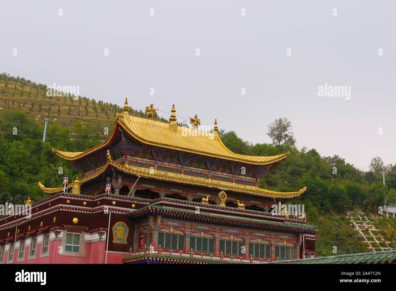 Monastero di Kumbum, Ta'er un tempio del buddismo tibetano monastero nella contea di Huangzhong, Xining Qinghai in Cina. Foto Stock