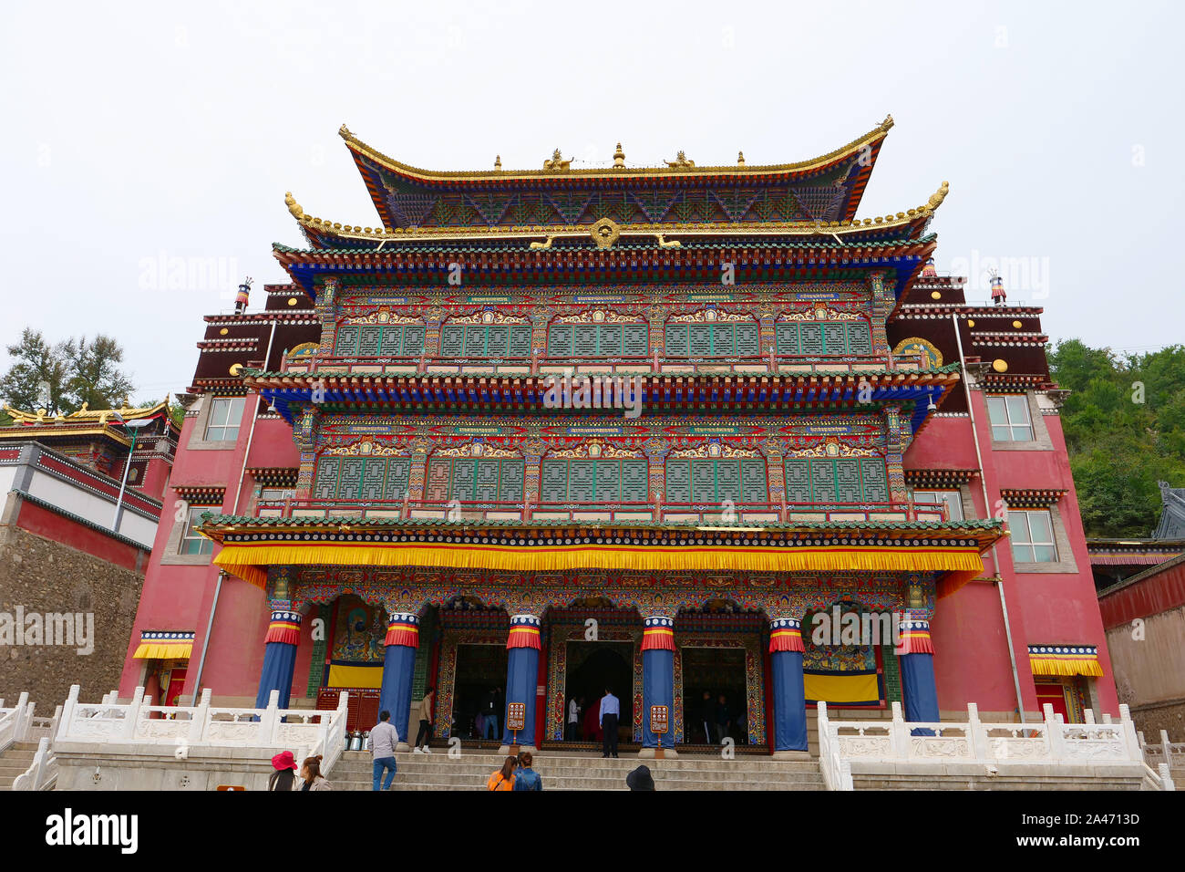 Monastero di Kumbum, Ta'er un tempio del buddismo tibetano monastero nella contea di Huangzhong, Xining Qinghai in Cina. Foto Stock