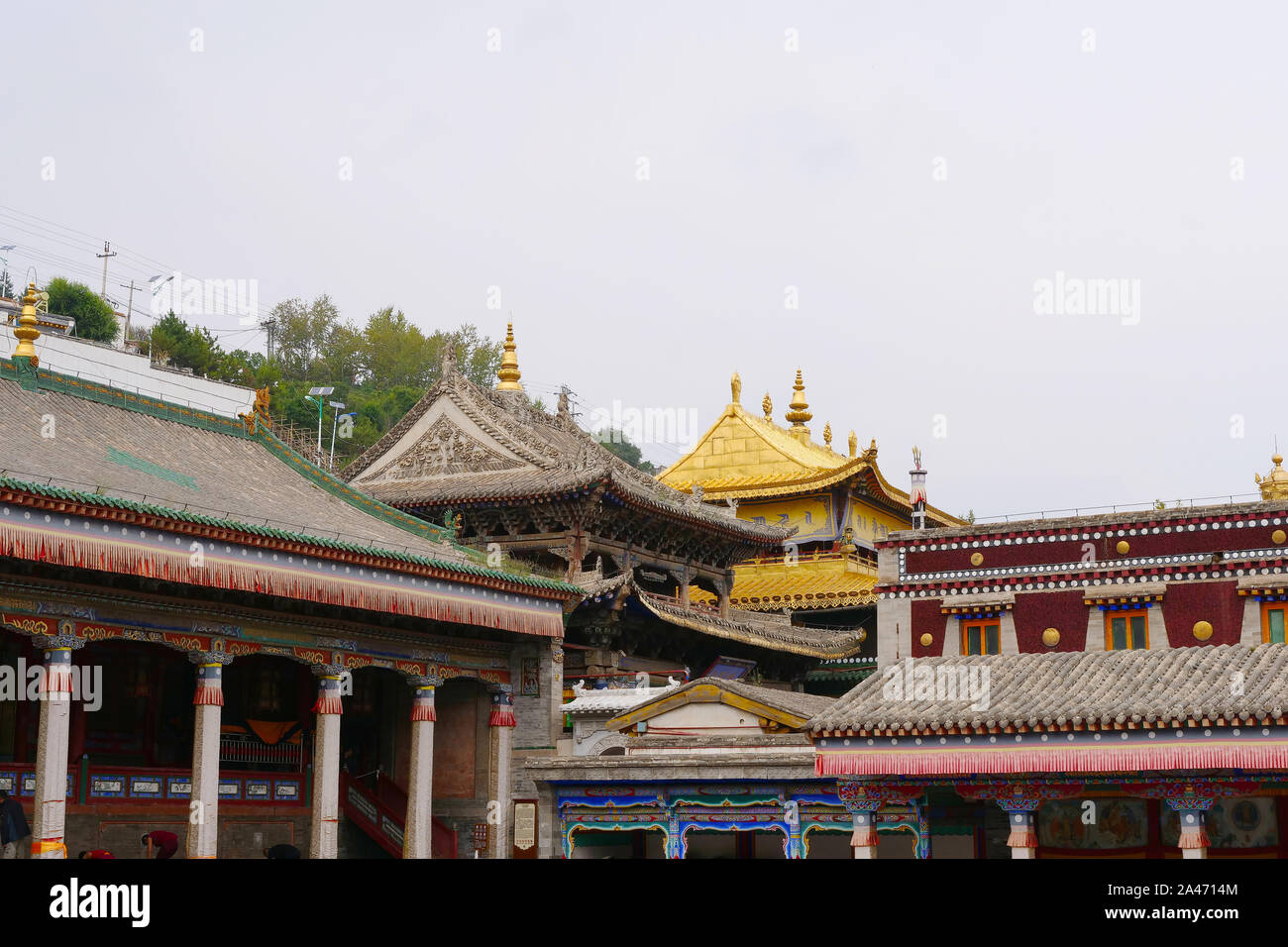 Monastero di Kumbum, Ta'er un tempio del buddismo tibetano monastero nella contea di Huangzhong, Xining Qinghai in Cina. Foto Stock