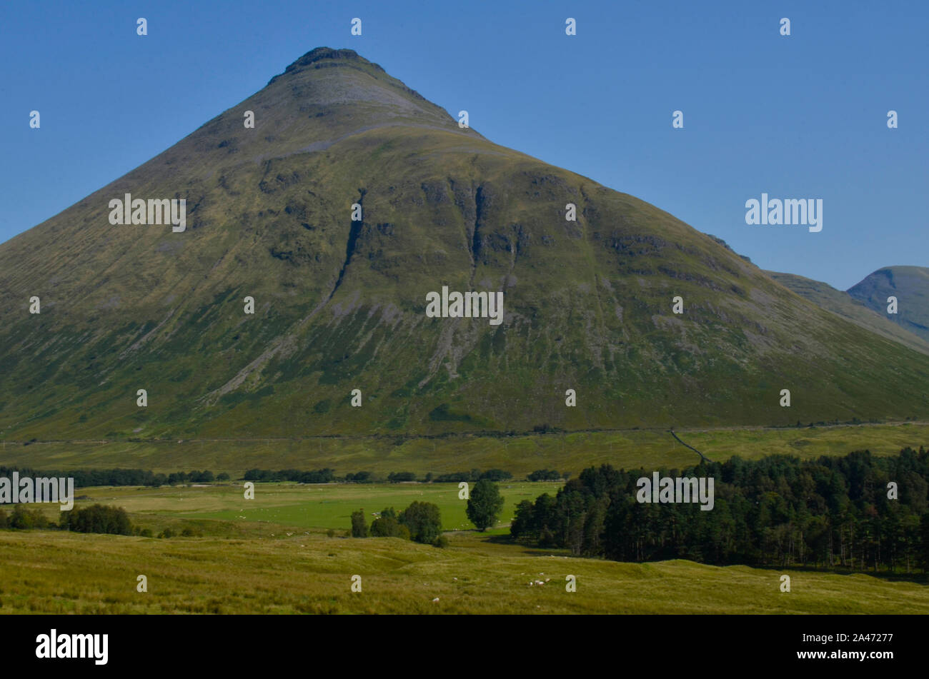 Paesaggio estivo del picco Beinn an Dothaidh nelle Highlands scozzesi, Scozia, Regno Unito Foto Stock