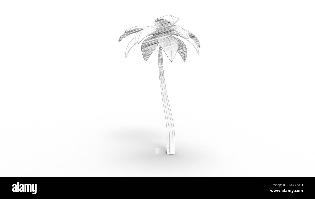 3D rendering di cartoon alberi isolati in bianco di sfondo per studio Foto Stock