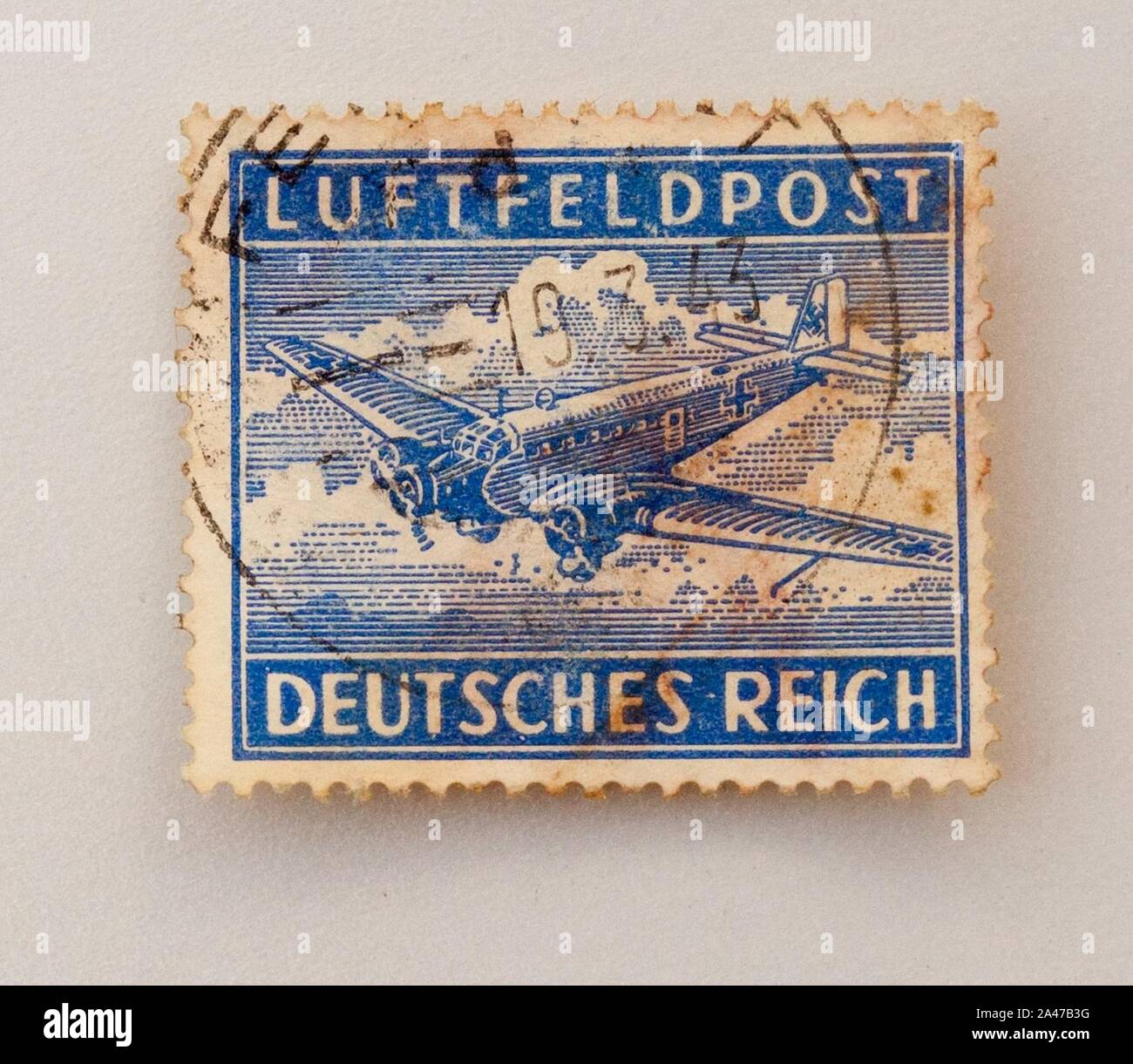 Feldpost von Hans 1943-03-19 Luftfeldpost Briefmarke Deutsches Reich Ju52. Foto Stock