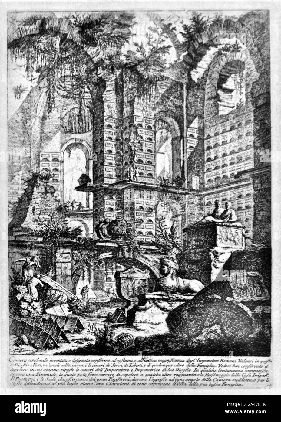 Focillon-Piranesi p0025-camera sepolcrale Vue imaginaire d'onu colombario, fra le Opere varie, pl 16. Foto Stock