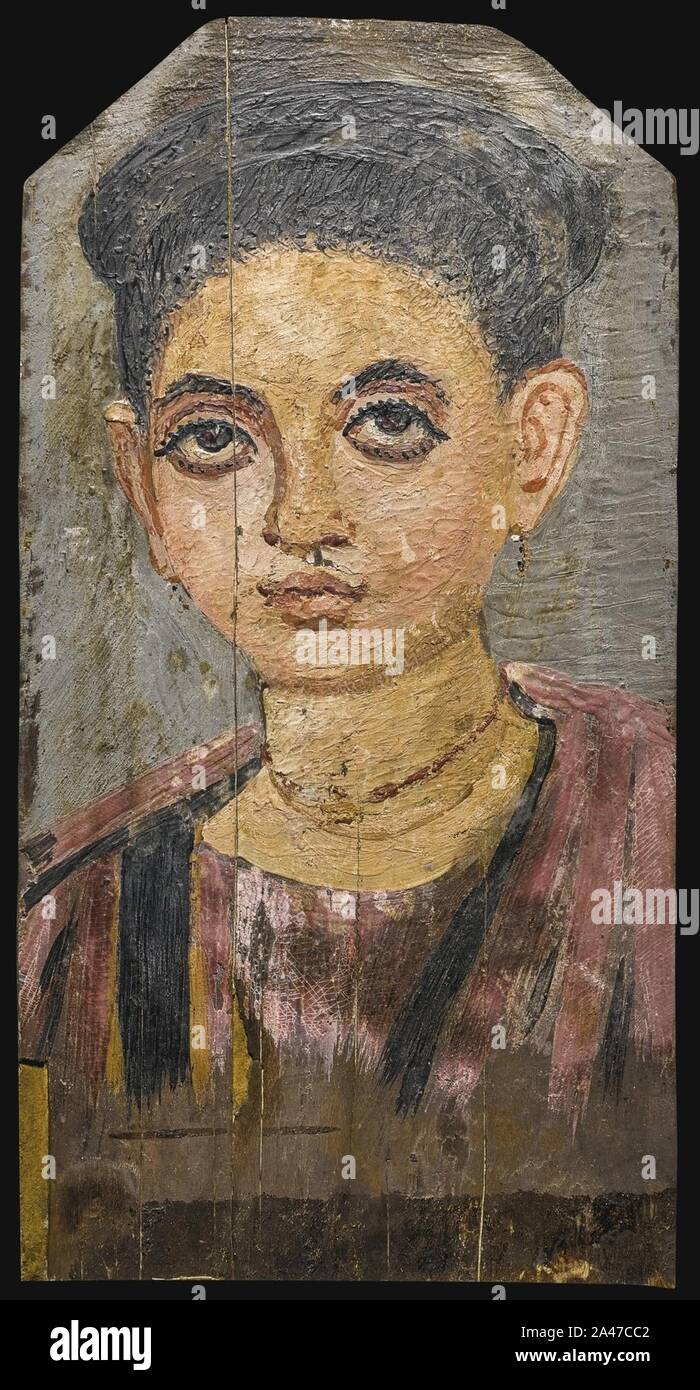 Mummia Fayum ritratto, femmina (fine 1 - inizi II secolo), Sotheby's. Foto Stock