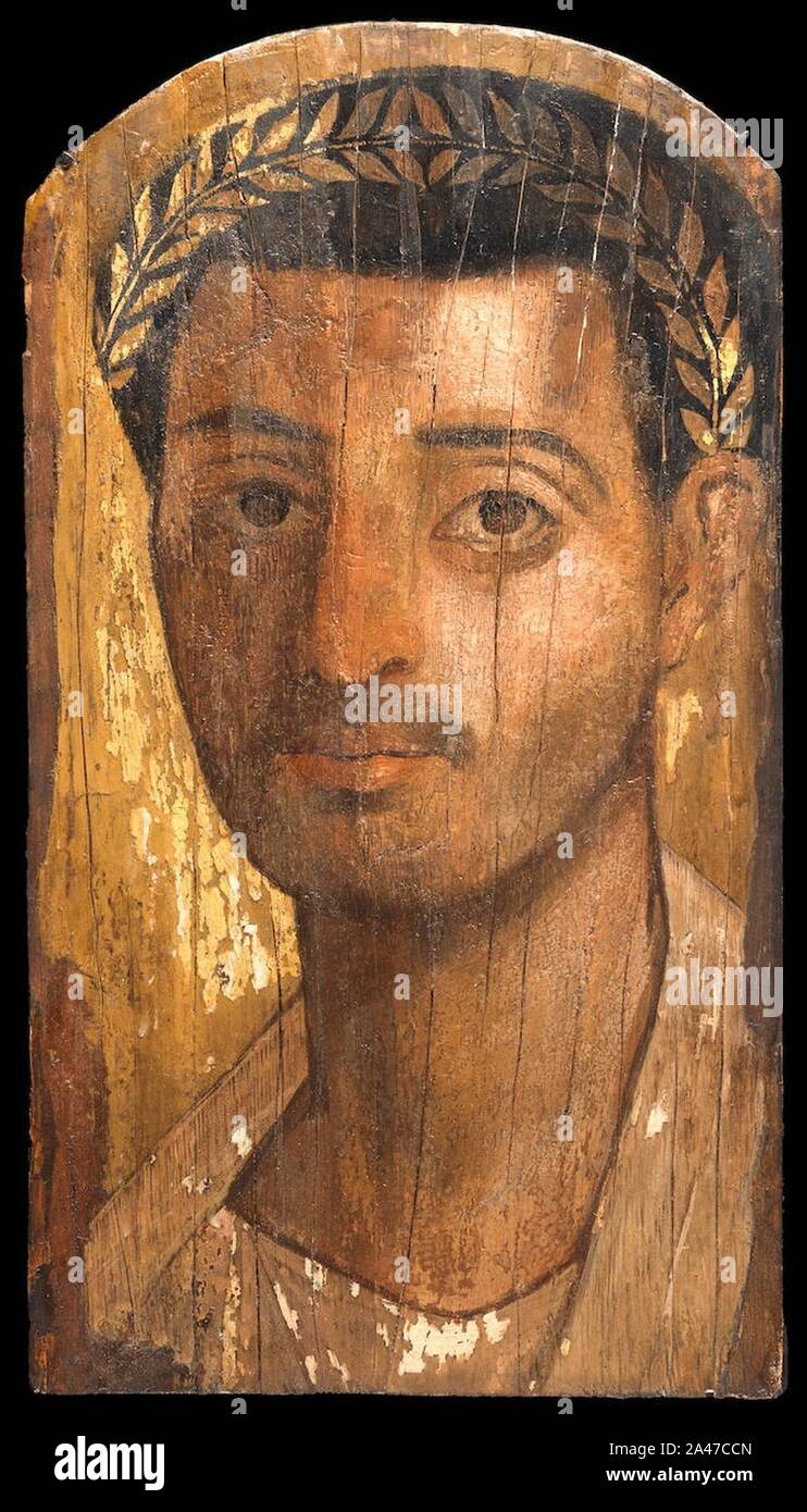 Mummia Fayum ritratto, maschio (circa inizi II secolo D.C.), Bonhams. Foto Stock