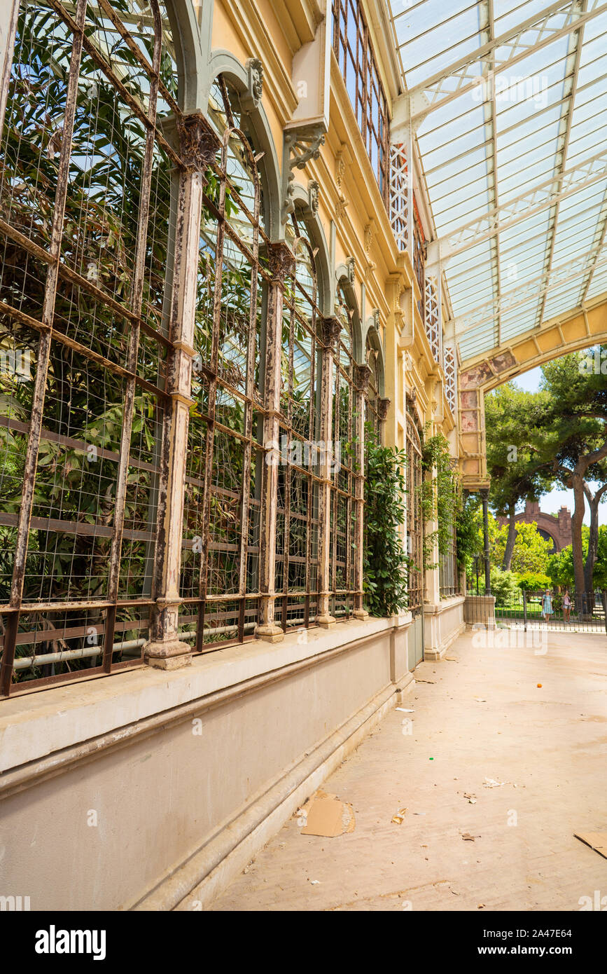 Giardino interno in Ciutadella Park Foto Stock