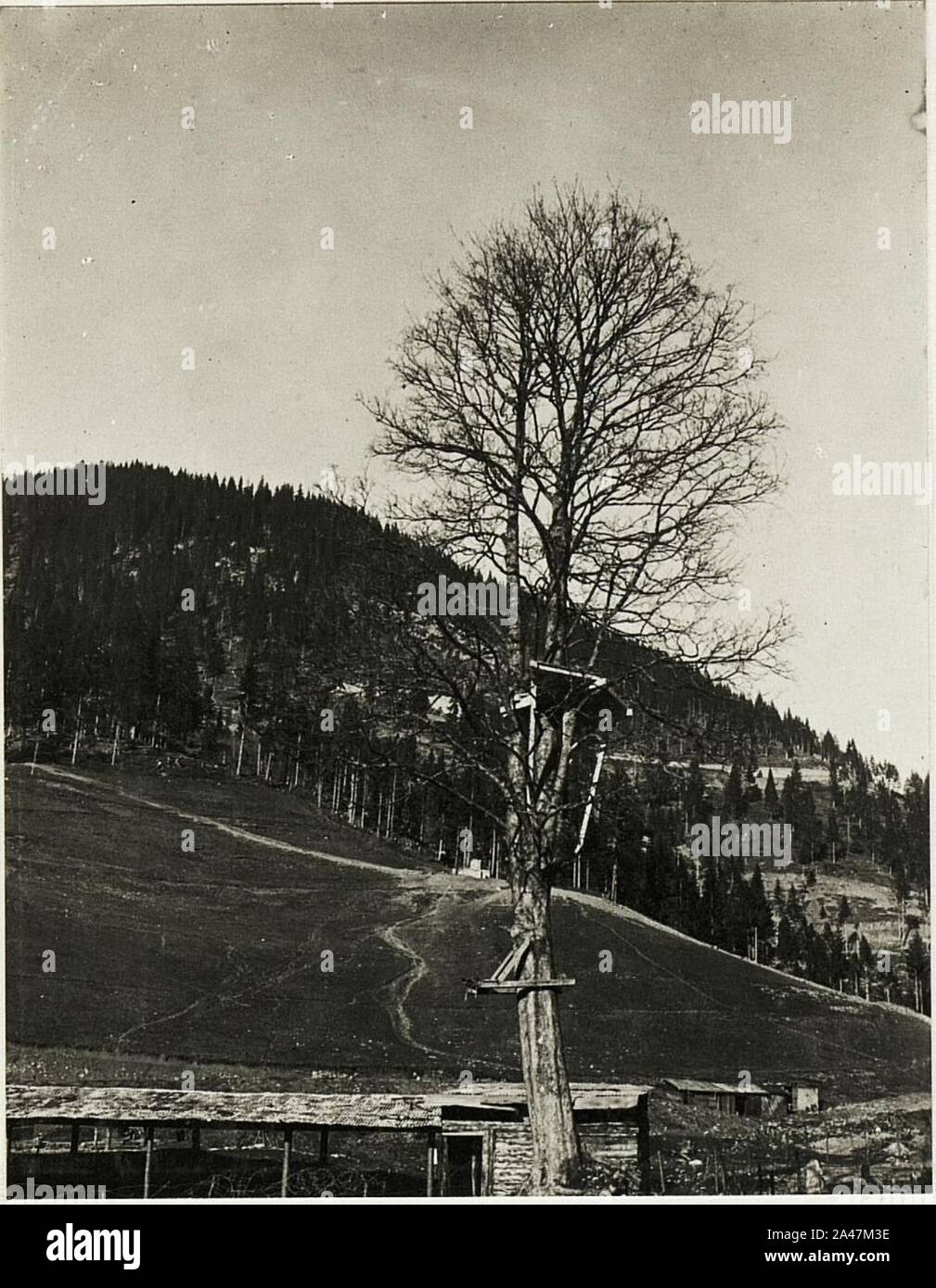 Feindlicher Beobachtungsstand bei Pian Foto Stock