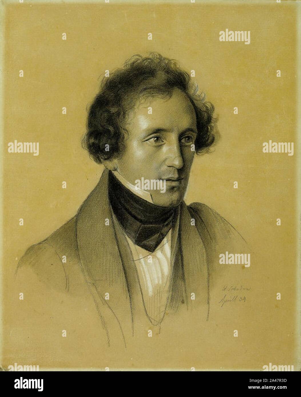 Felix Mendelssohn Bartholdy - Friedrich Wilhelm von Schadow 1834. Foto Stock