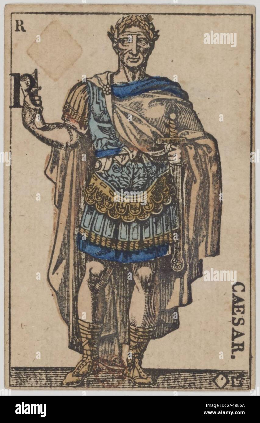 Primo Impero Francese mazzo di carte - 1810 - Re di diamanti. Foto Stock
