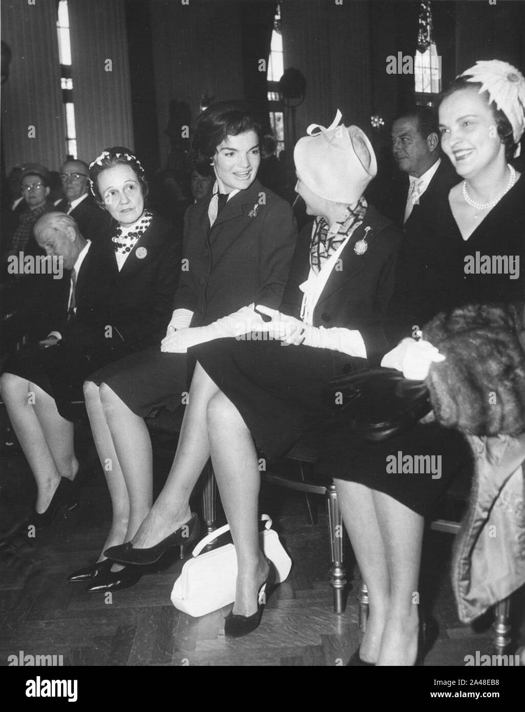 La First Lady Jacqueline Kennedy a Pan American Union Building, 14 aprile 1961. Foto Stock