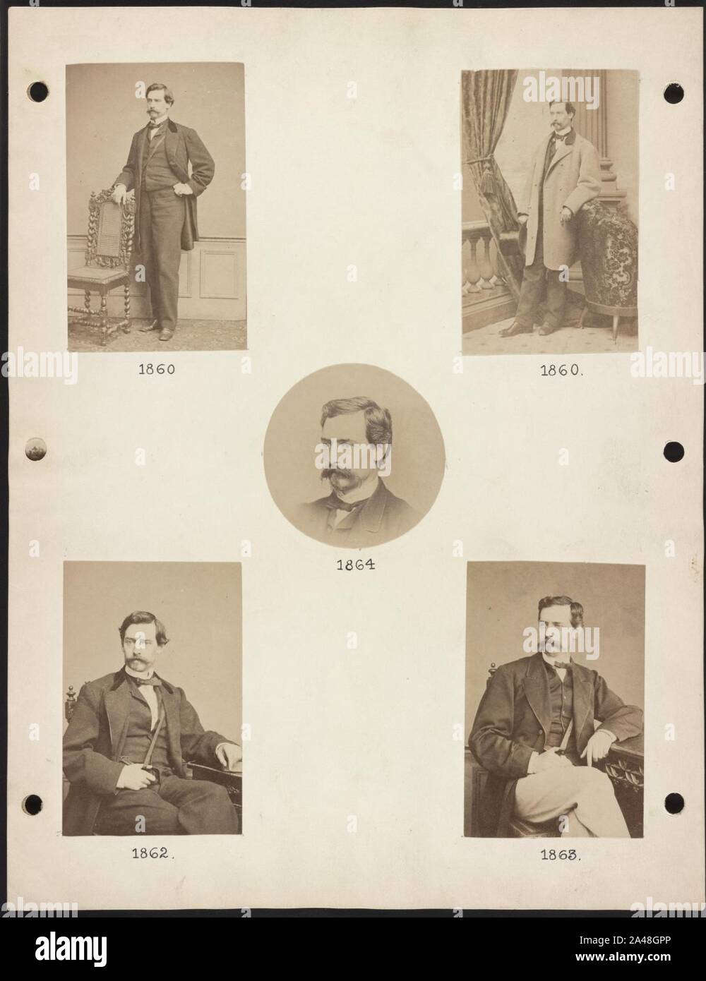 Cinque ritratti di Richard Morris Hunt Foto Stock