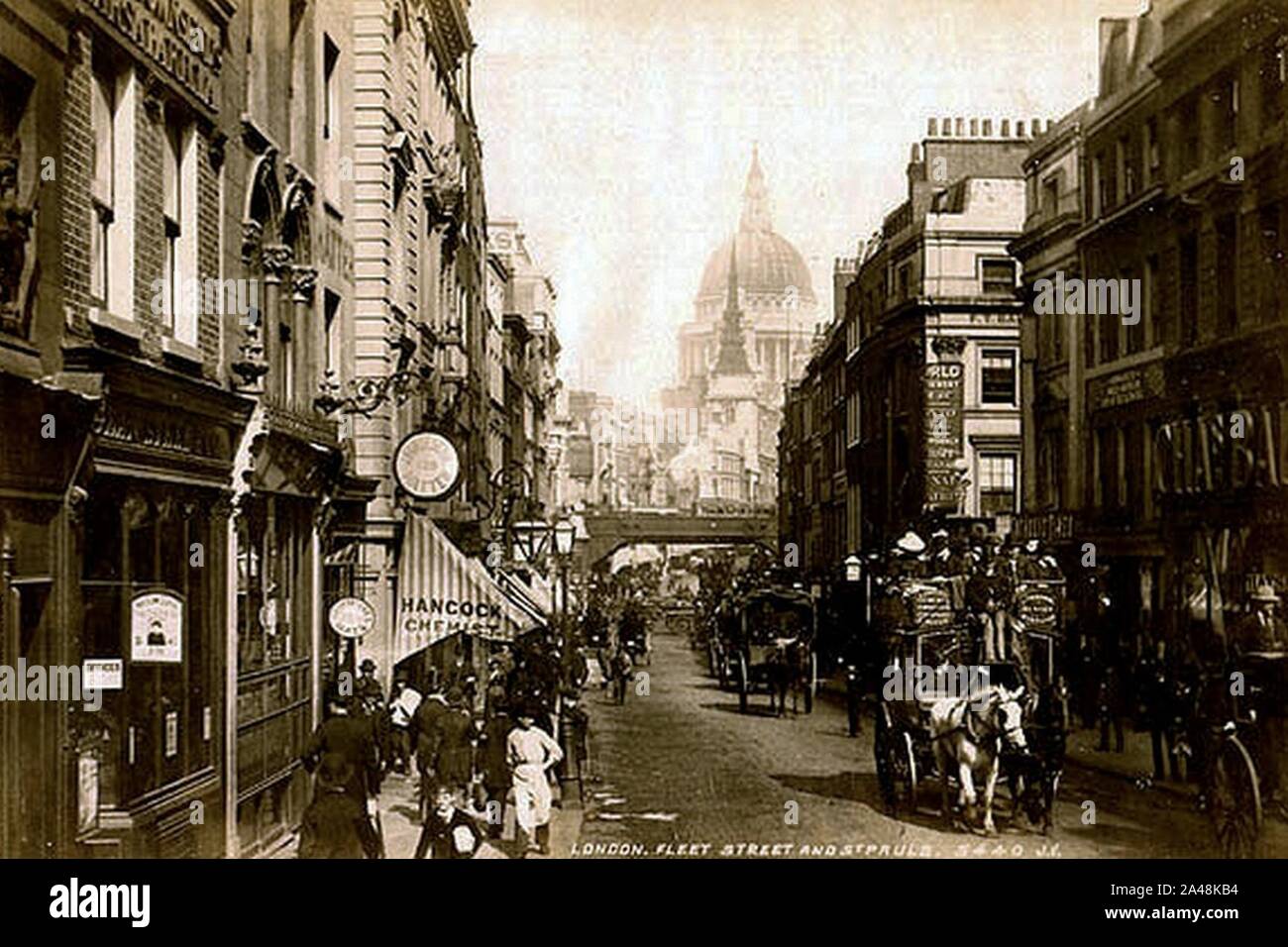 Fleet Street. Da James Valentine c.1890.. Foto Stock
