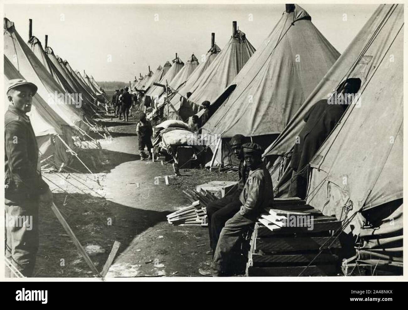 Flood Refugee Camp Forrest City Arkansas (1937). Foto Stock