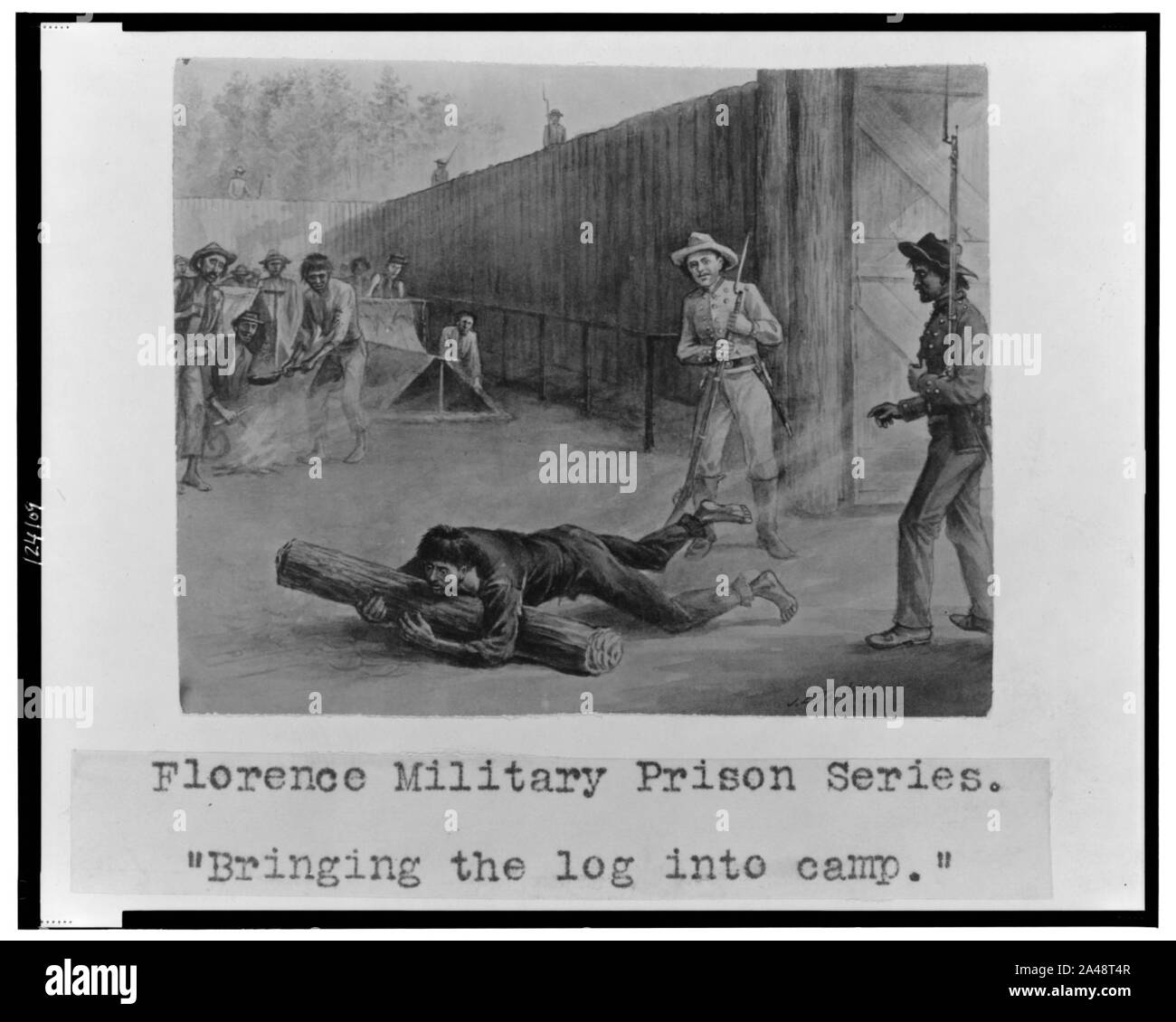 Firenze carcere militare serie-'portando il log in camp' - J.E. Taylor. Foto Stock