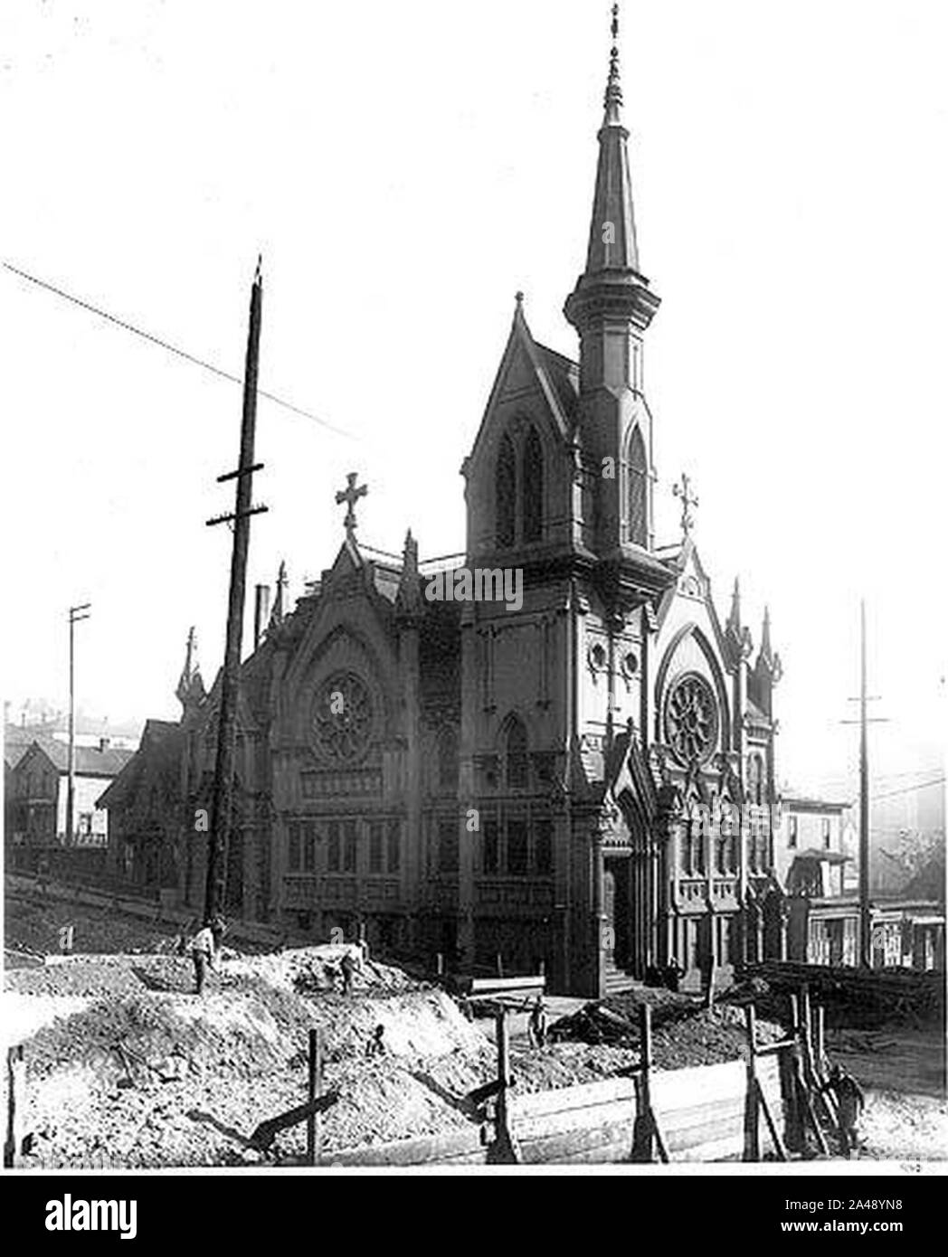 Primo metodista Chiesa Episcopale 3rd Ave e Marion St Seattle (CURTIS 1415). Foto Stock