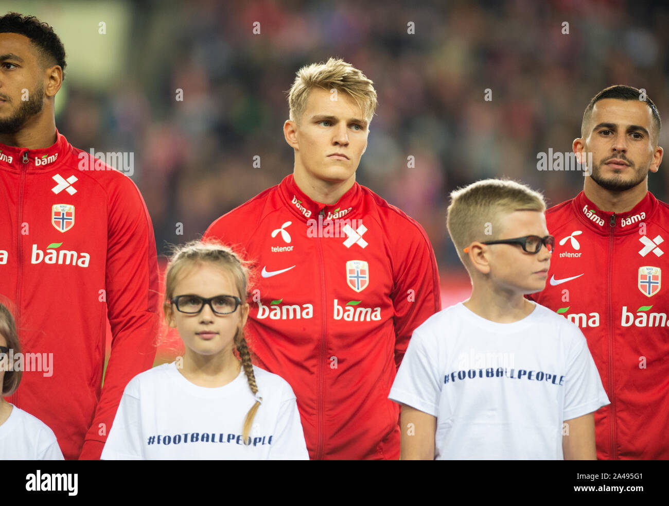 Oslo, Norvegia. Xii oct, 2019. Martin Ødegaard (20) di Norvegia visto durante l'EURO 2020 qualifier match tra la Norvegia e la Spagna a Ullevaal Stadion di Oslo. (Photo credit: Gonzales foto/Alamy Live News Foto Stock