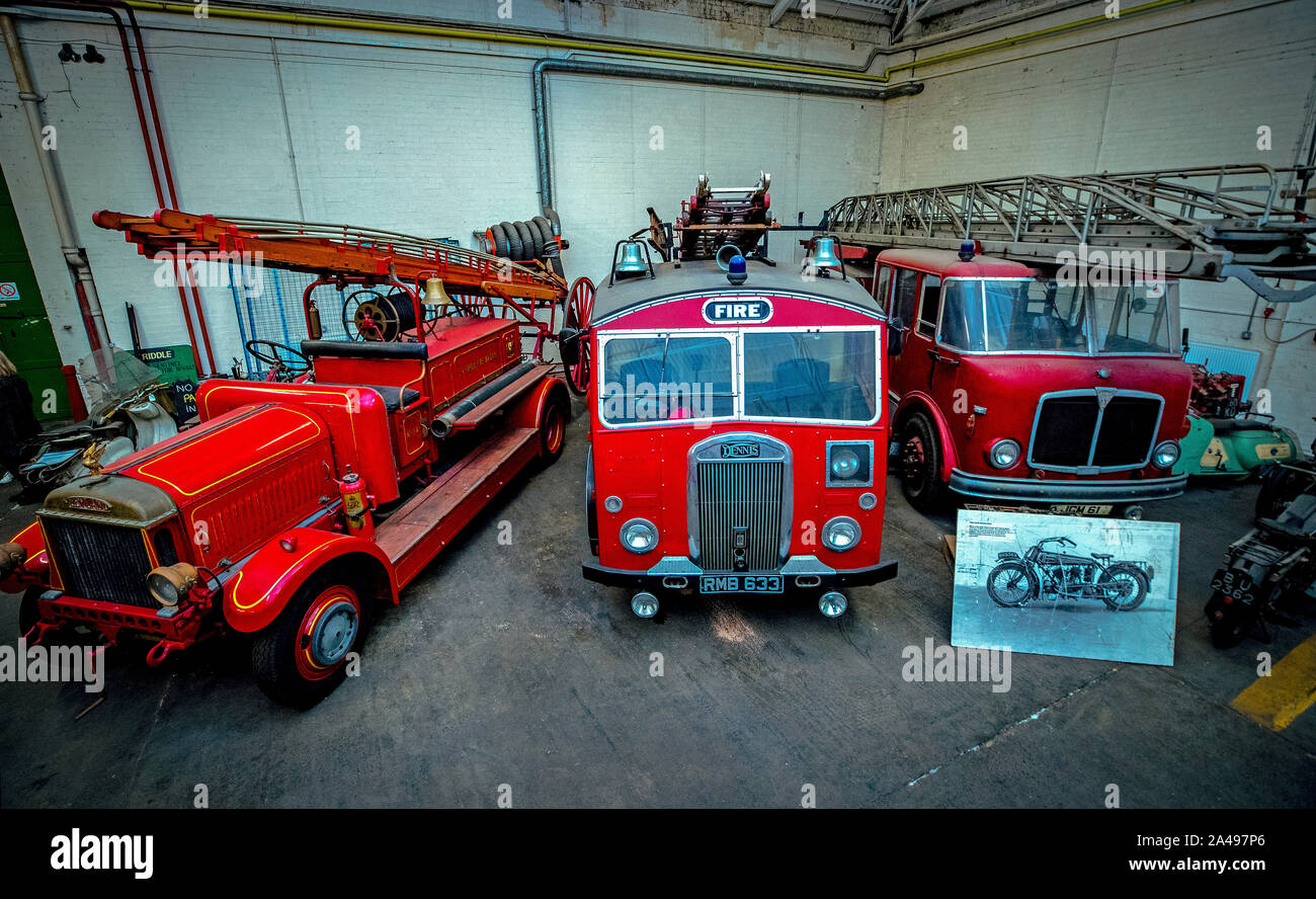Motori Fire in esposizione presso i Musei Nazionali Liverpool come parte di una mostra sul Liverpool è la storia dei trasporti con una schiera di veicoli costruiti in ed intorno a Liverpool. Foto Stock