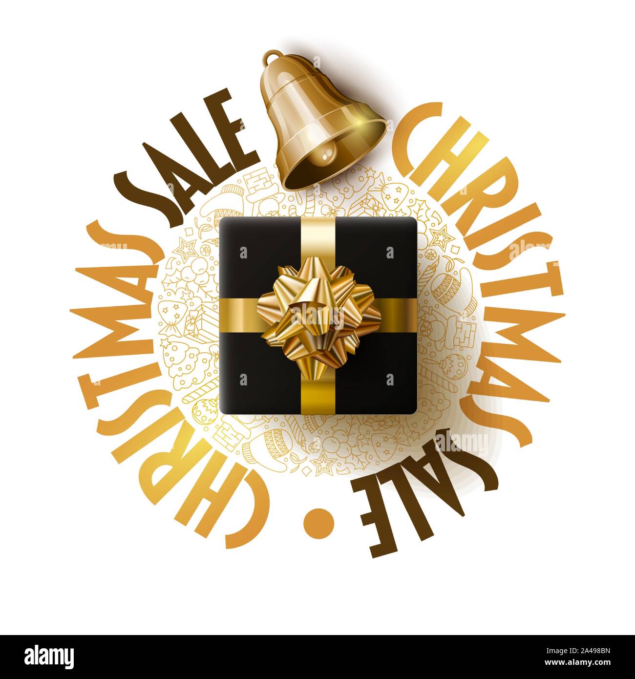 Chrstmas vendita poster Design modello. Illustrazione Vettoriale. Gli elementi sono stratificati separatamente in file vettoriale. Illustrazione Vettoriale