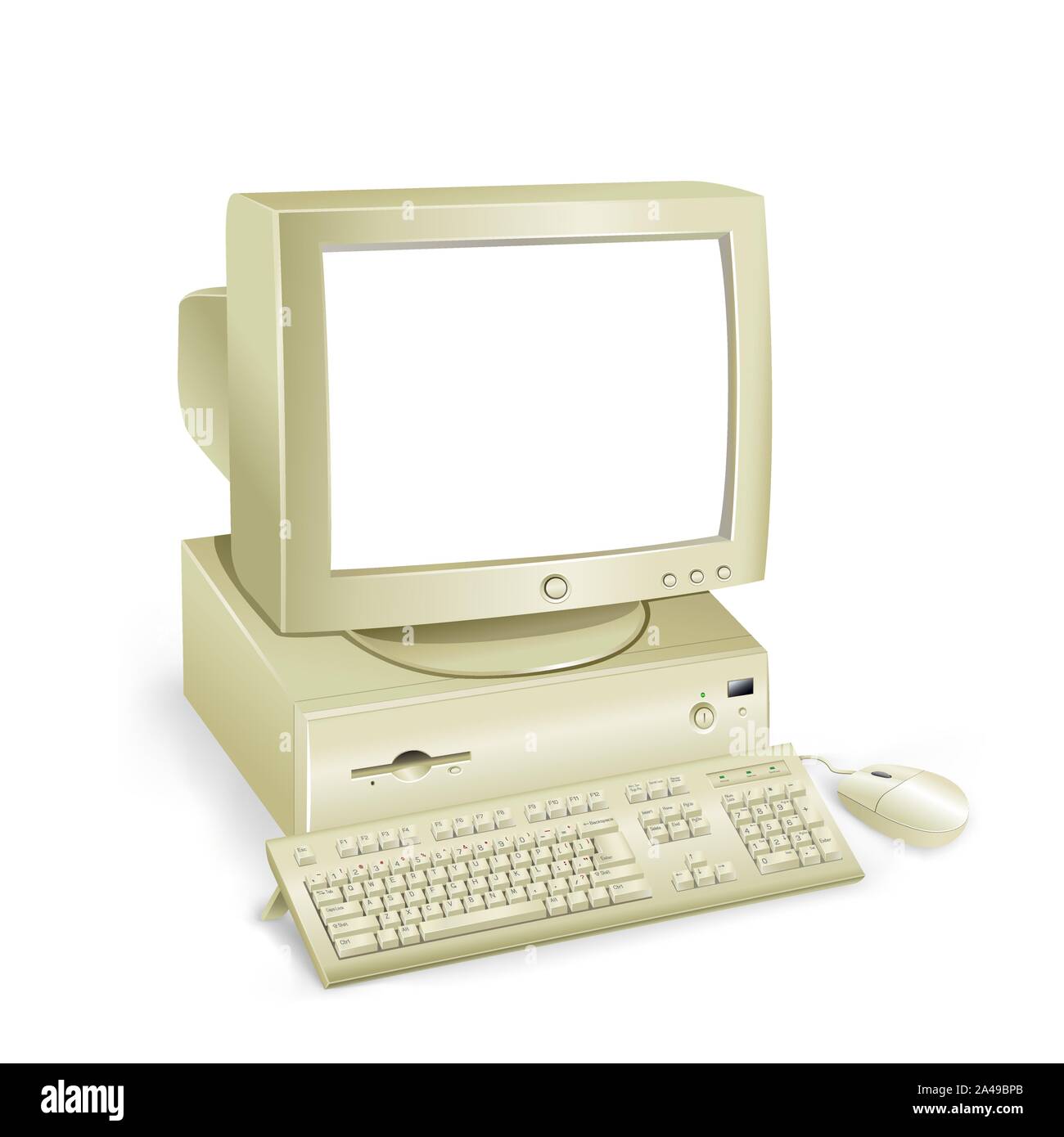 Retro del computer sfondo bianco Illustrazione Vettoriale