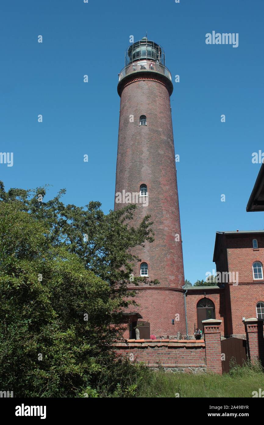 Faro Darsser Ort, Mar Baltico, Germania Foto Stock