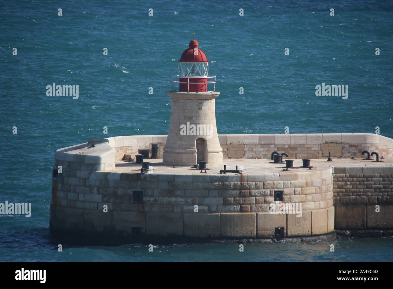 Faro di Ricasoli punto, Valletta, Malta Foto Stock