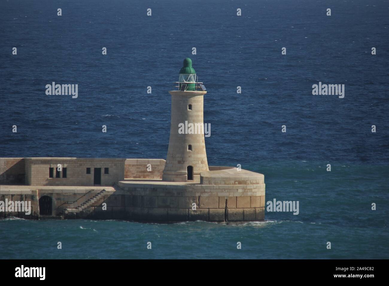 Faro Sant'Elmo a La Valletta, Malta. Foto Stock