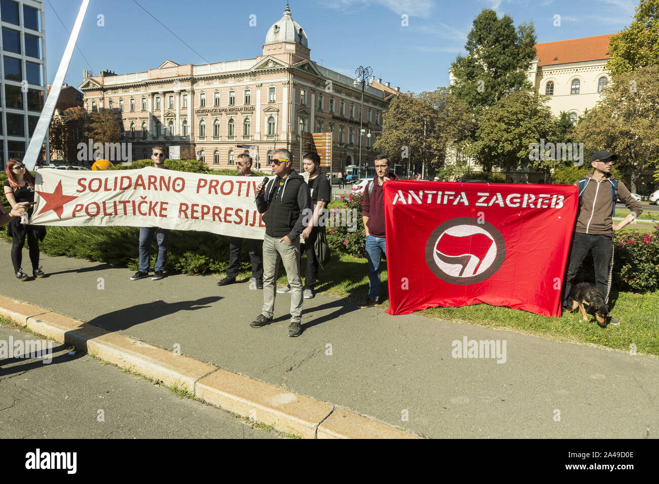 Manifestazioni contro l'ala destra partiti politici in Croazia Foto Stock