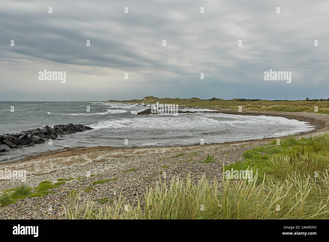 Il mare ed il paesaggio vicino la città di Skagen in Danimarca. Foto Stock