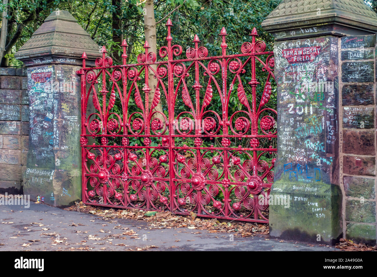 Cancelli Rossi,Strawberry Fields,Beatles.Liverpool Foto Stock