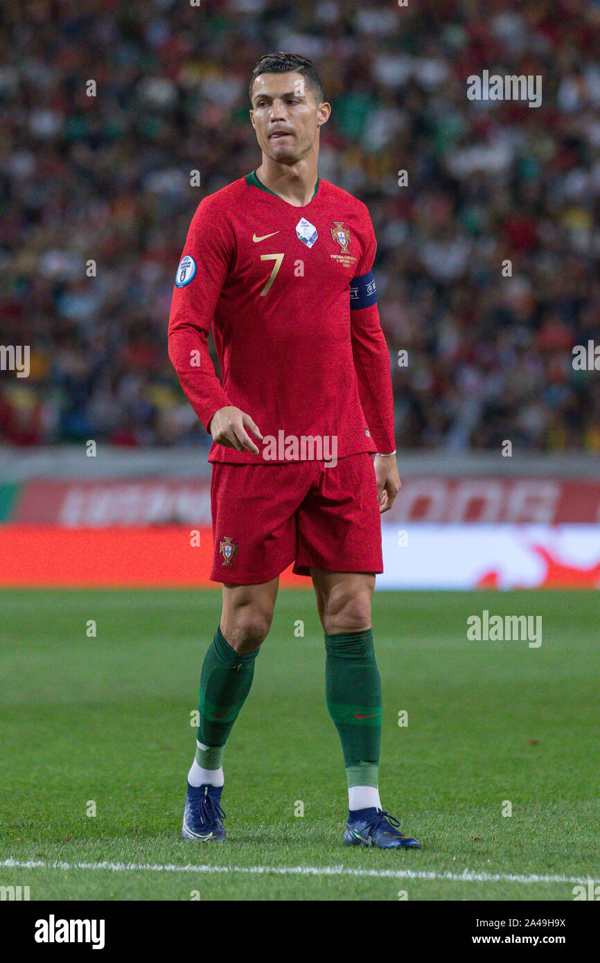 Ottobre 11, 2019. Lisbona, Portogallo. Il Portogallo e la Juventus in avanti Cristiano Ronaldo (7) durante il Campionato Europeo 2020 turno di qualificazione tra il Portogallo e il Lussemburgo © Alexandre de Sousa/Alamy Live News Foto Stock