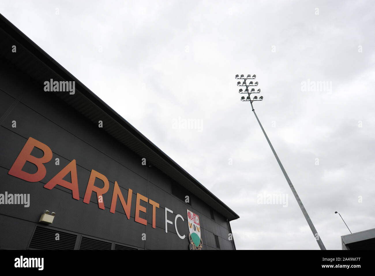 Una vista generale della terra prima che la FA DONNA Super League match all'alveare, Barnet. Foto Stock