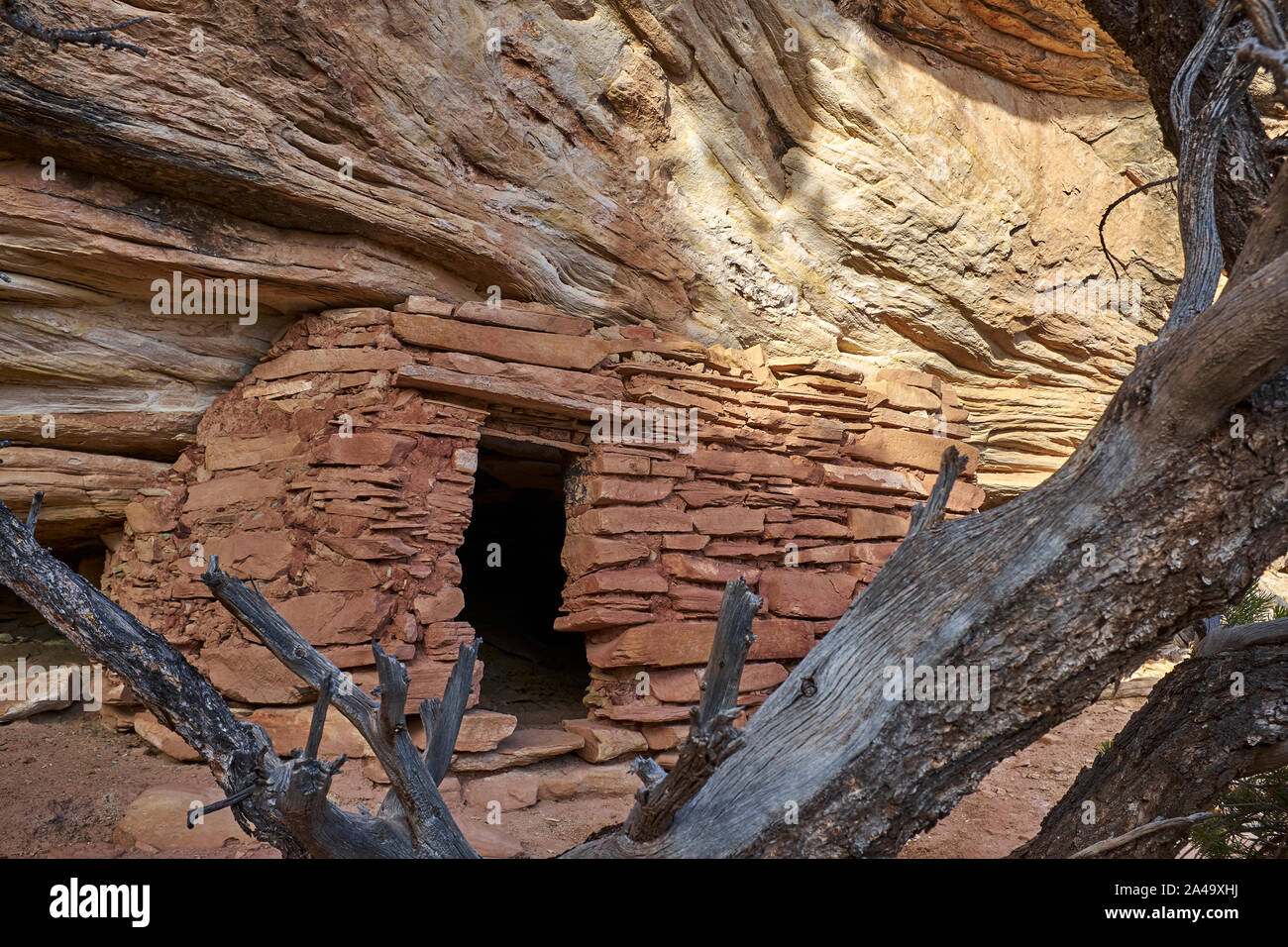 Abbandonato Native American granaio di strada Canyon dello Utah, Stati Uniti d'America Foto Stock