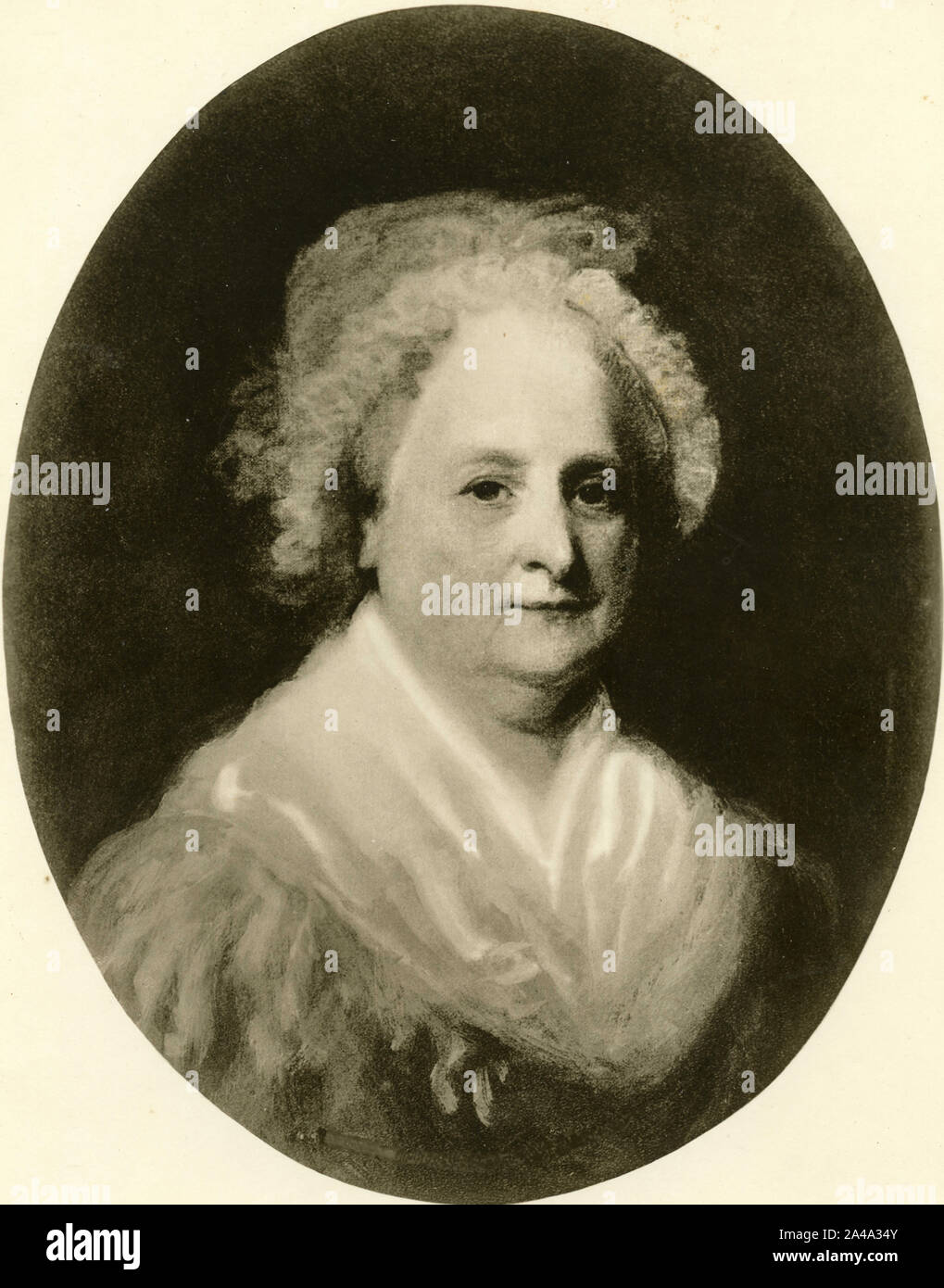 Ritratto di Martha Washington, moglie del Presidente George, 1930s Foto Stock