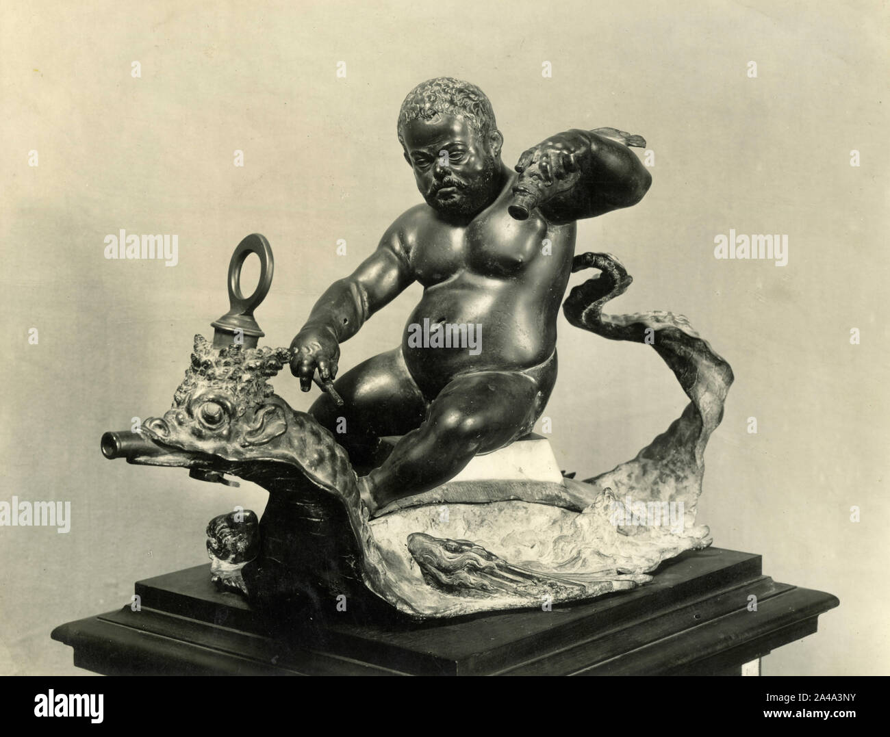 Morgante, Nano di Cosimo I, statua in bronzo dello scultore italiano Valerio Cioli, Firenze Italia 1930 Foto Stock