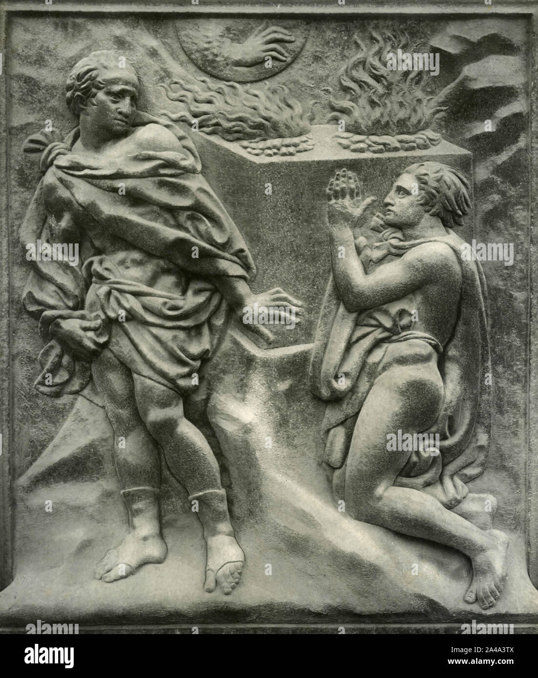 Caino E Abele Come Hanno Procreato Caino e Abele, bassorilievo di artista italiano Jacopo della Quercia