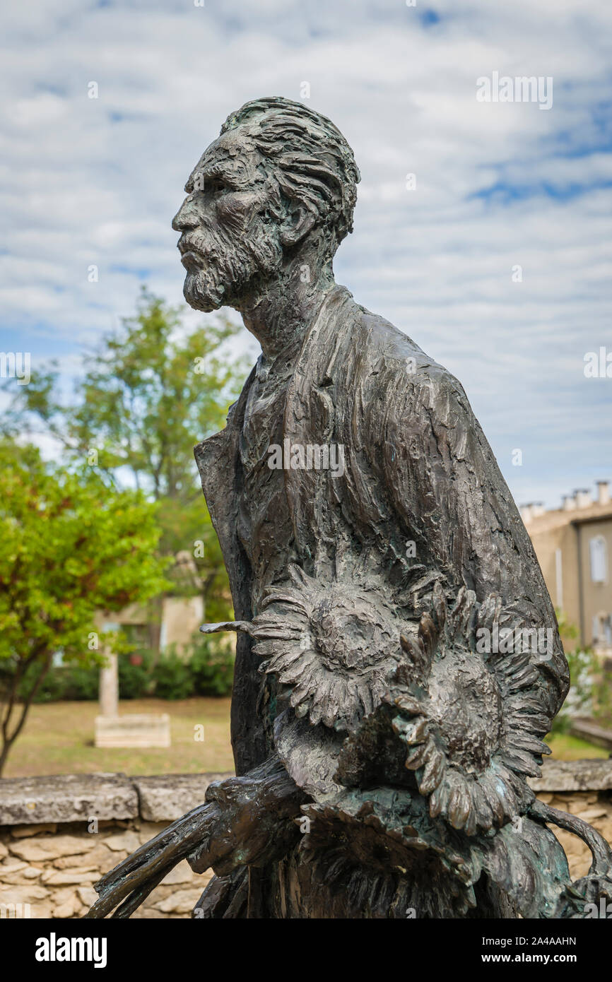 Vincent van Gogh statua, San Paolo de Mausole, San Remo, Provenza, Francia. Foto Stock