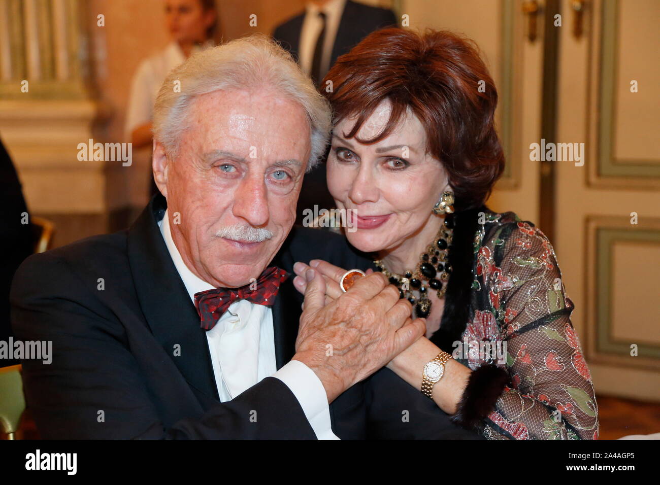 Richard LUGNER festeggia il suo compleanno 87th Vienna, Palais Auersperg, 12.10.2019 Edith Leyrer e marito Heinz Horst Busch | Utilizzo di tutto il mondo Foto Stock