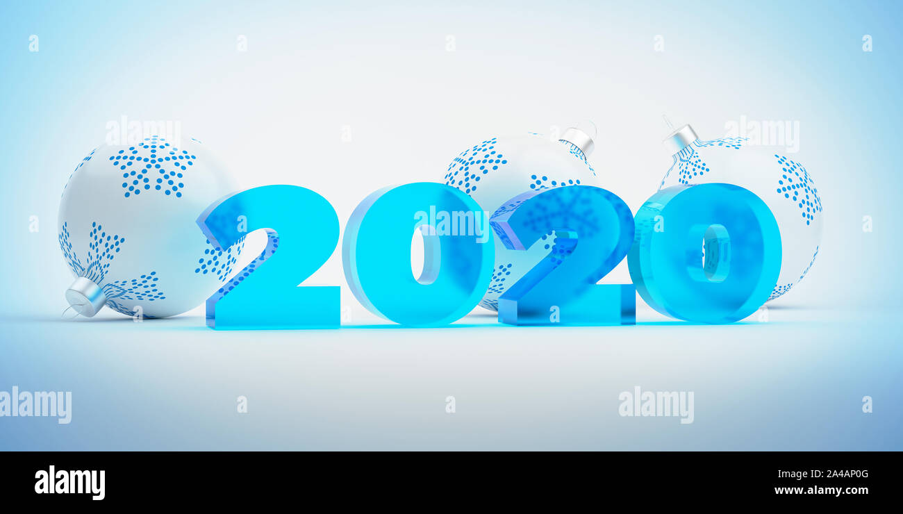 2020 felice anno nuovo concetto - 3d illustrazione Foto Stock