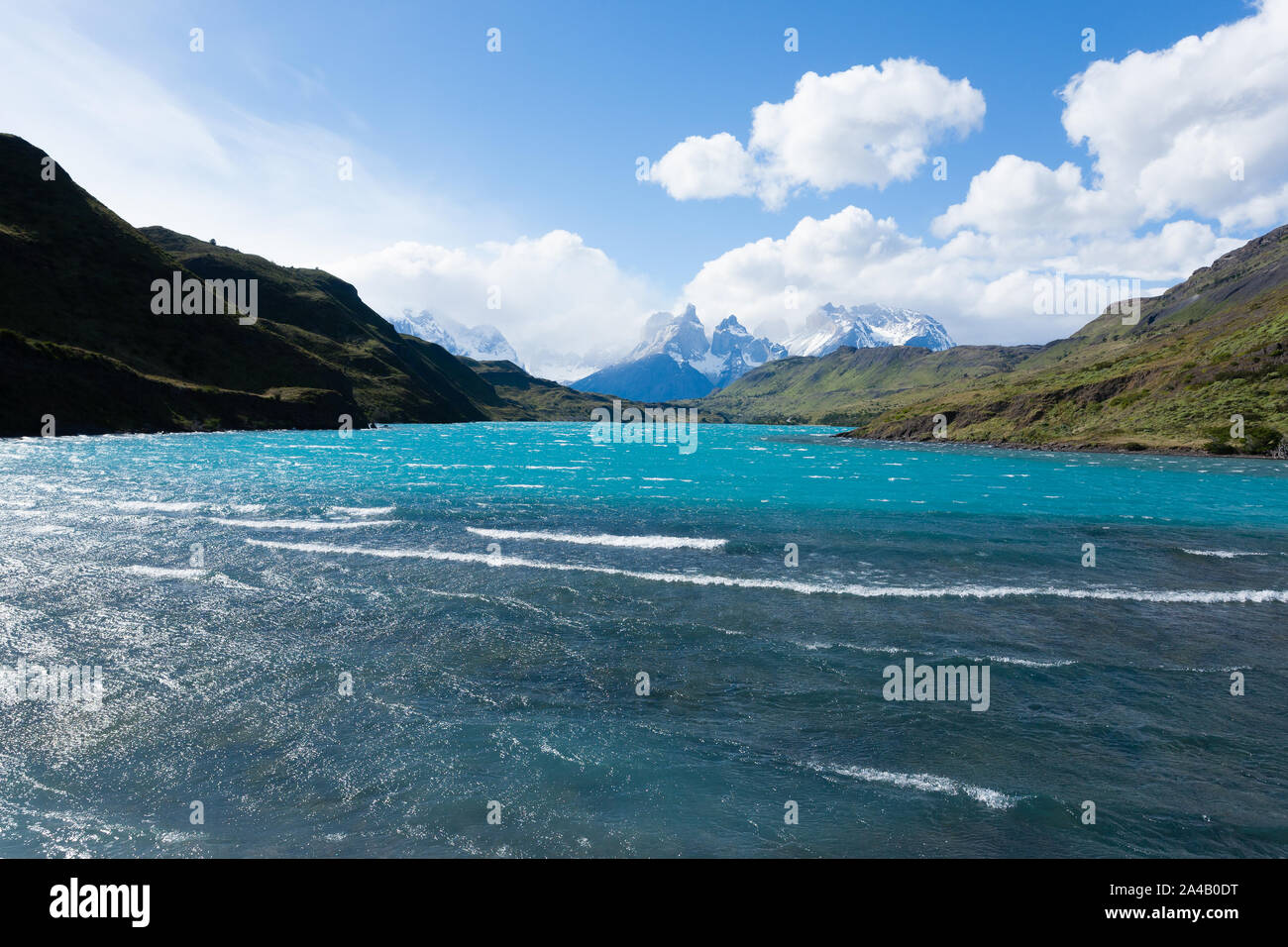 Patagonia Cilena paesaggio, Parco Nazionale Torres del Paine, Cile. Foto Stock