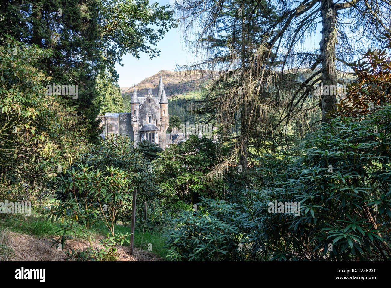Casa Benmore, Benmore Botantic giardini, Strath Eachaig, Scozia Foto Stock