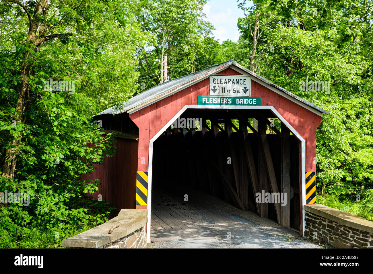 Fleishers ponte coperto, centro fieristico Road, Oliver Township Pennsylvania Foto Stock