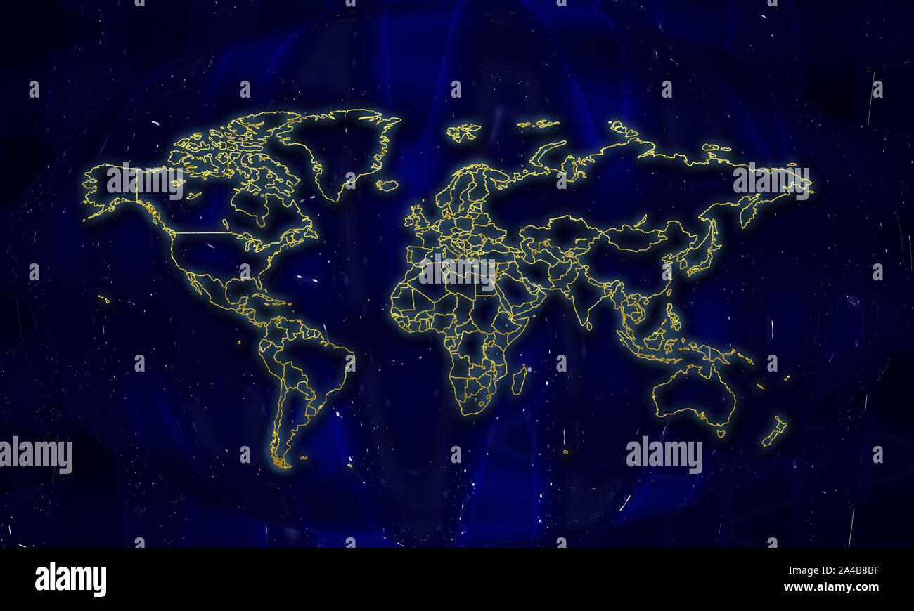 Mappa di Lituania in oro wrap. La Lituania in oro. La lituania mappa blu su sfondo astratto Foto Stock