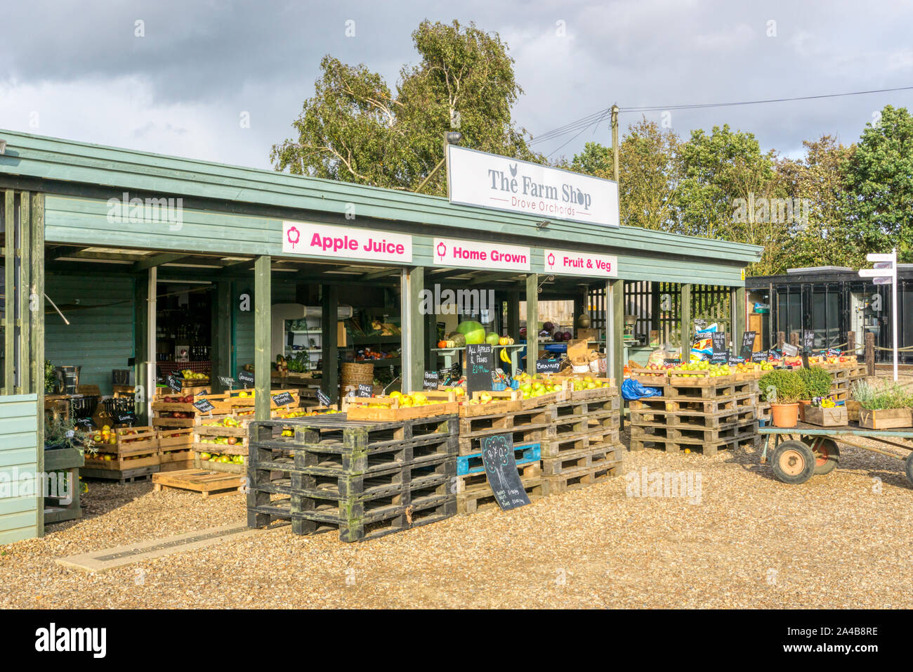 Ha guidato i frutteti Farm Shop in Thornham sulla Costa North Norfolk. Foto Stock