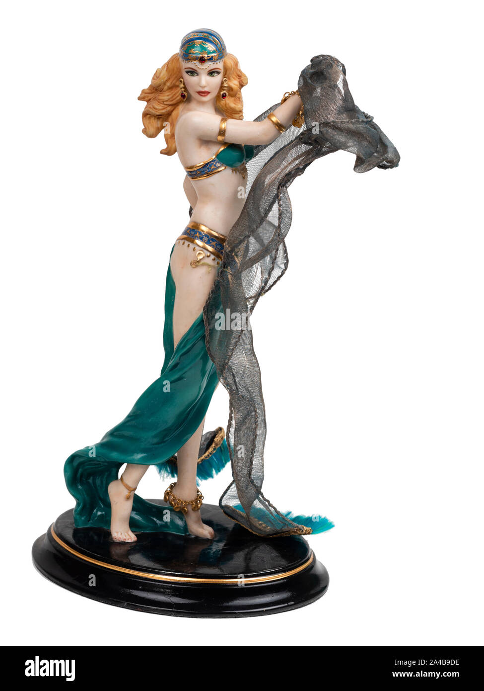 Dipinto a mano modello di porcellana figurina di Salome e La danza dei sette veli su sfondo bianco Foto Stock
