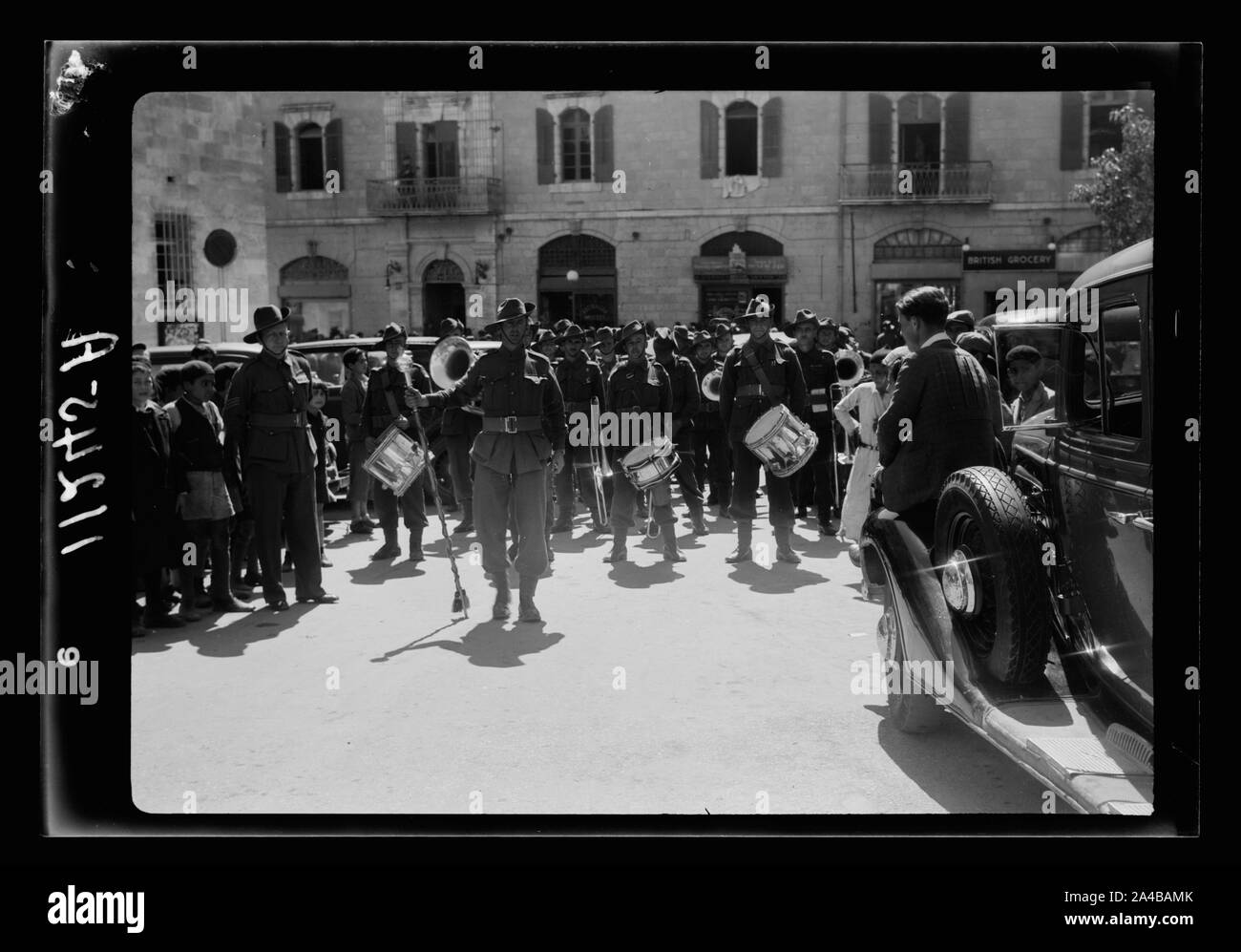La band australiana protagonista di una sfilata di soldati australiani a Gerusalemme Foto Stock