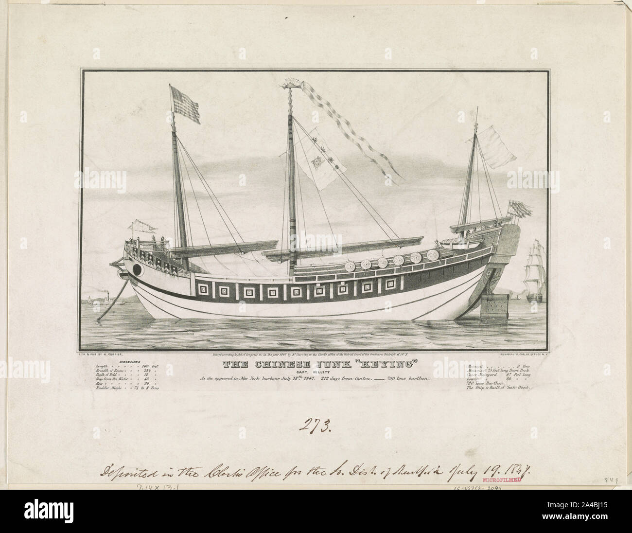 La giunca Cinese Keying: Capt. Kellett Foto Stock